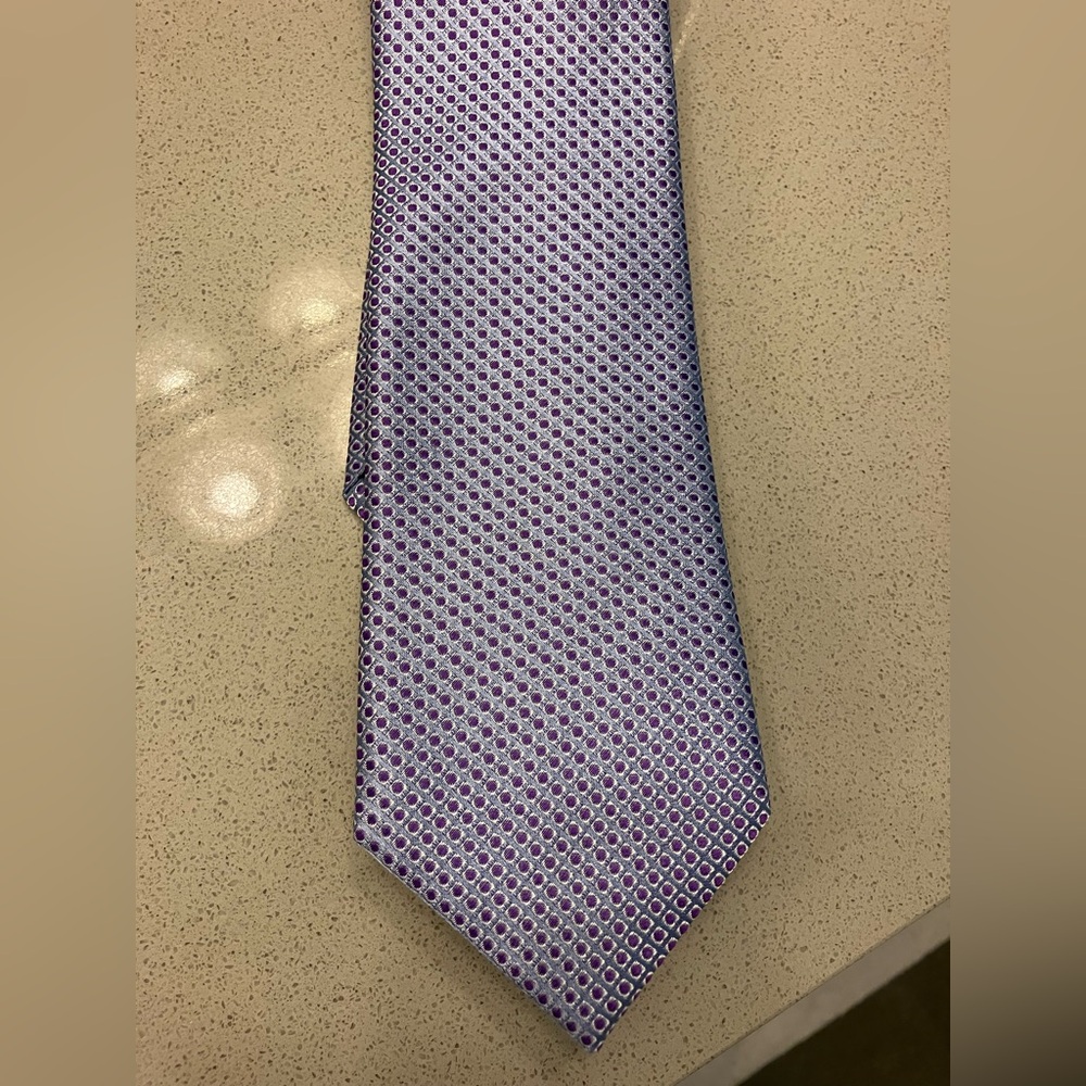 Hugo Boss Purple Geometric Tie